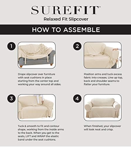 White T-Cushion Sofa Slipcover V91963