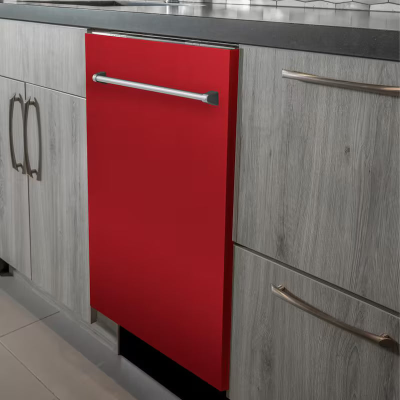 24 in. Compact Dishwasher with 2 Racks in Red Matte F400220