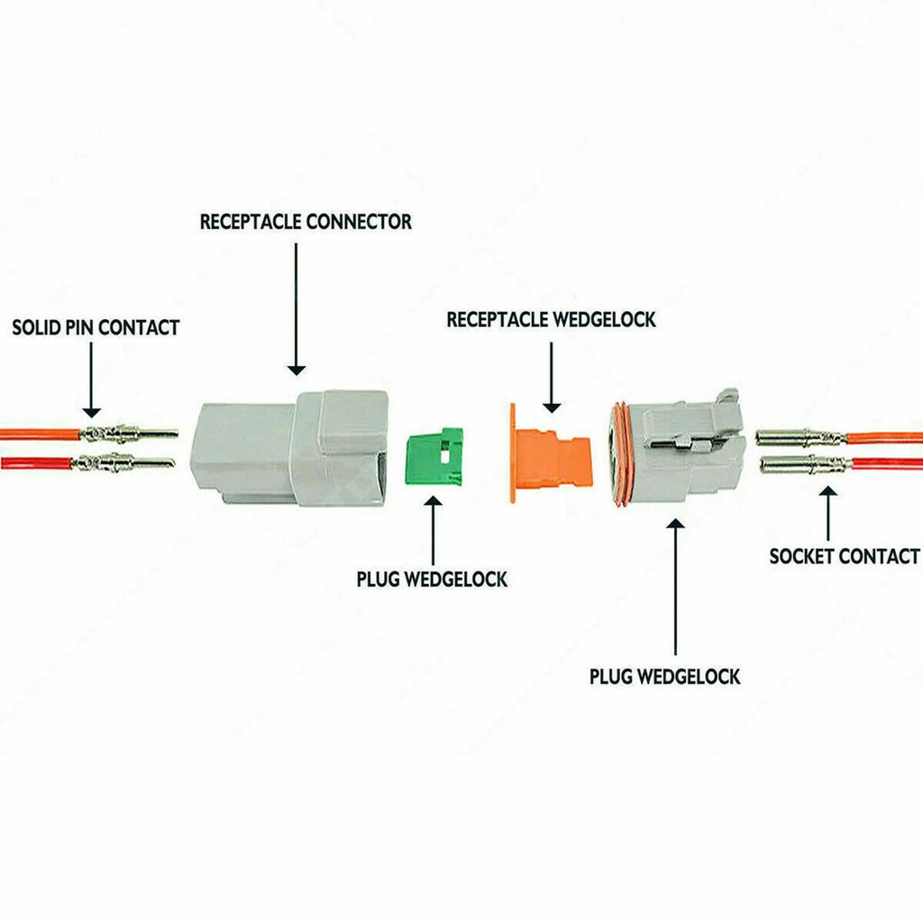 DT Connector Plug Kit, 2 3 4 6 8 Pin Automotive Electrical Connectors with Crimp Tool U6155