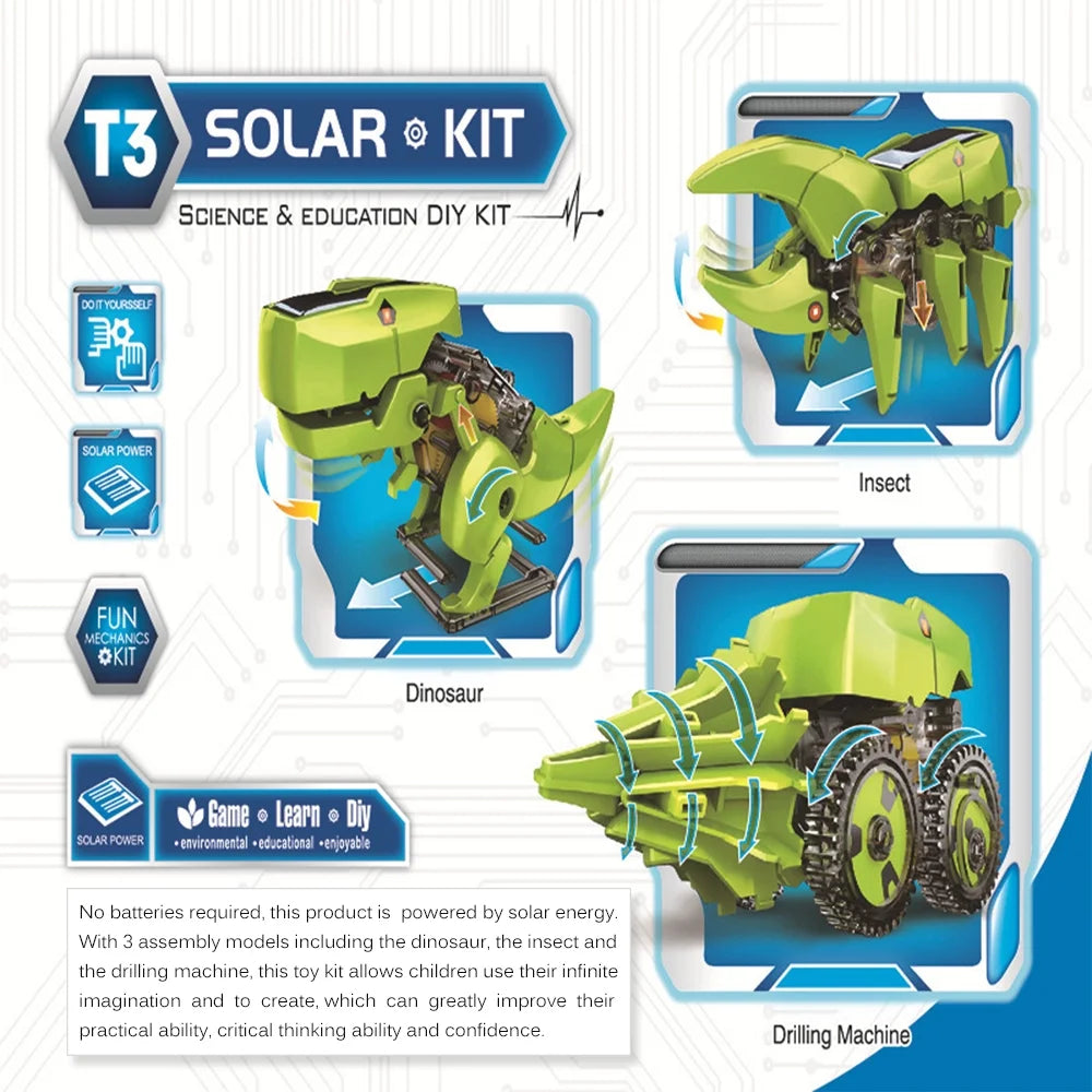 3 in 1 Solar Robot STEM Science Physics Experiment Assembly Model B20858