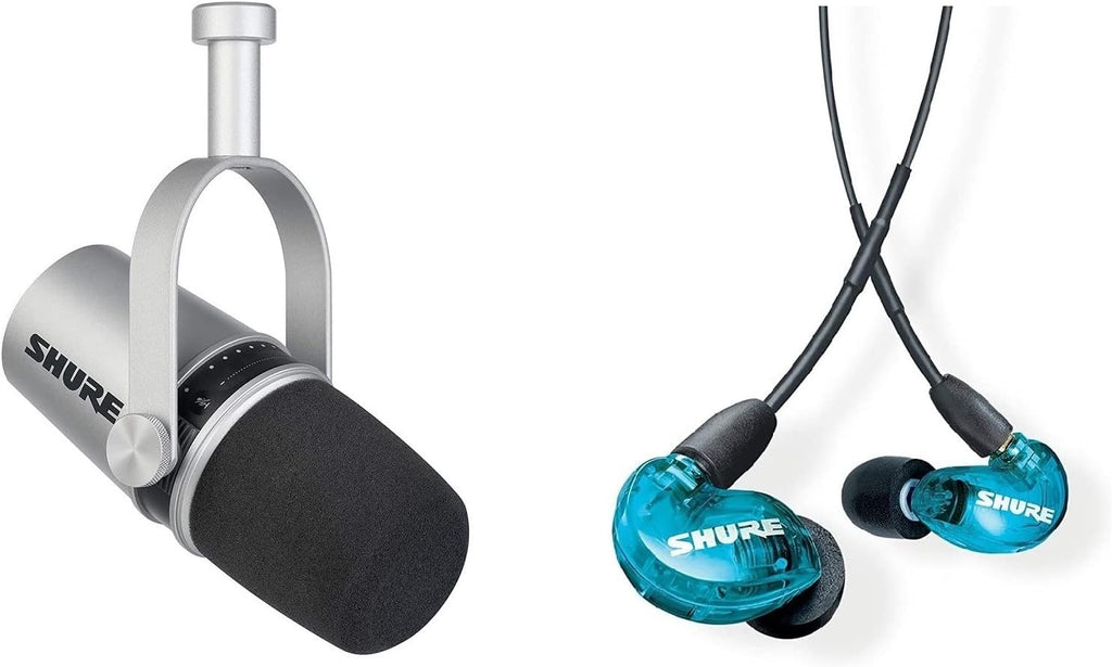 Black Dynamic Microphone and Professional In-Ear Headphones D732