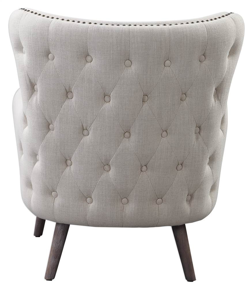 Off White Linen Wingback Chair K42669