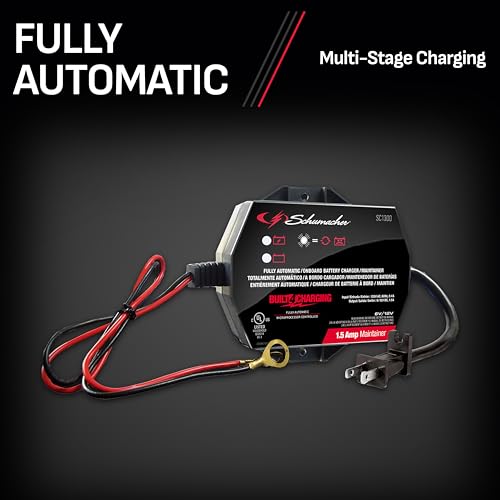 3-in-1 Fully Automatic 1.5 Amps 6 Volt 12 Volt Battery Charger and Maintainer Y8771