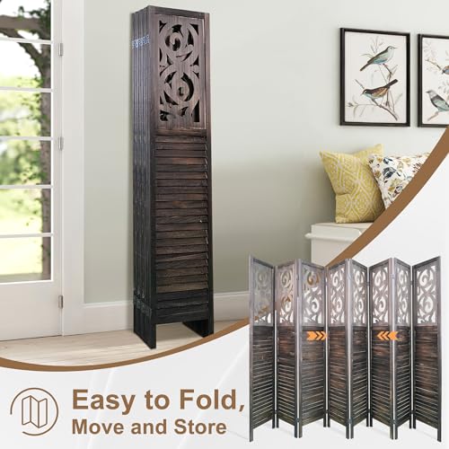 8 Panel Wood Peg Board Room Divider N613082