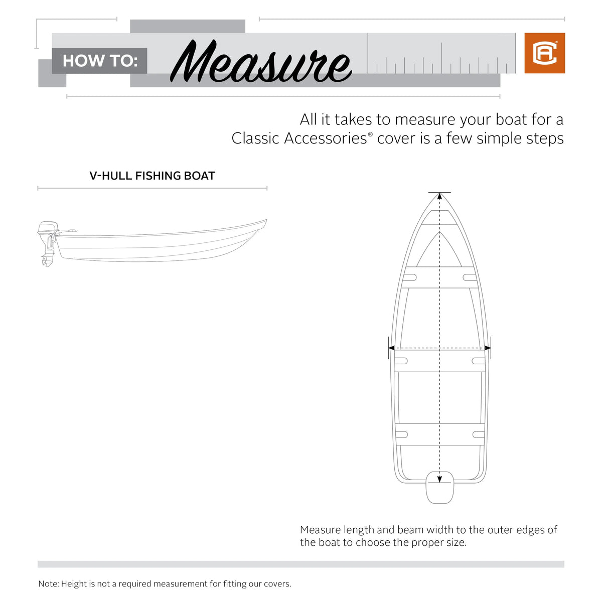Heavy-Duty Boat Cover 12 Ft. - 14 Ft. Long x 68 In. Wide C116