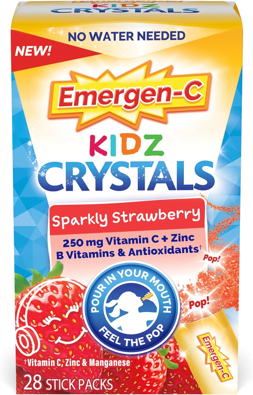 Sparkly Strawberry 28 Stick Packs Vitamin C Supplement D74704