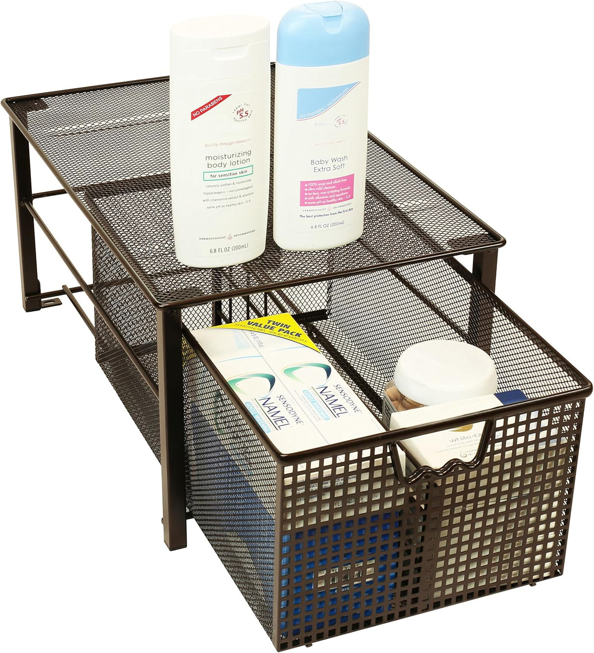 Bronze Mesh Cabinet Basket Organizer D42716