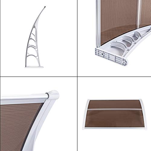 35" x 40" Polycarbonate White & Gray Awning Canopy V8760