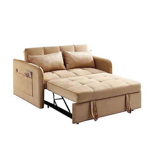 Velvet 3 in 1 Pull-Out Sleeper Sofa Chair B51496