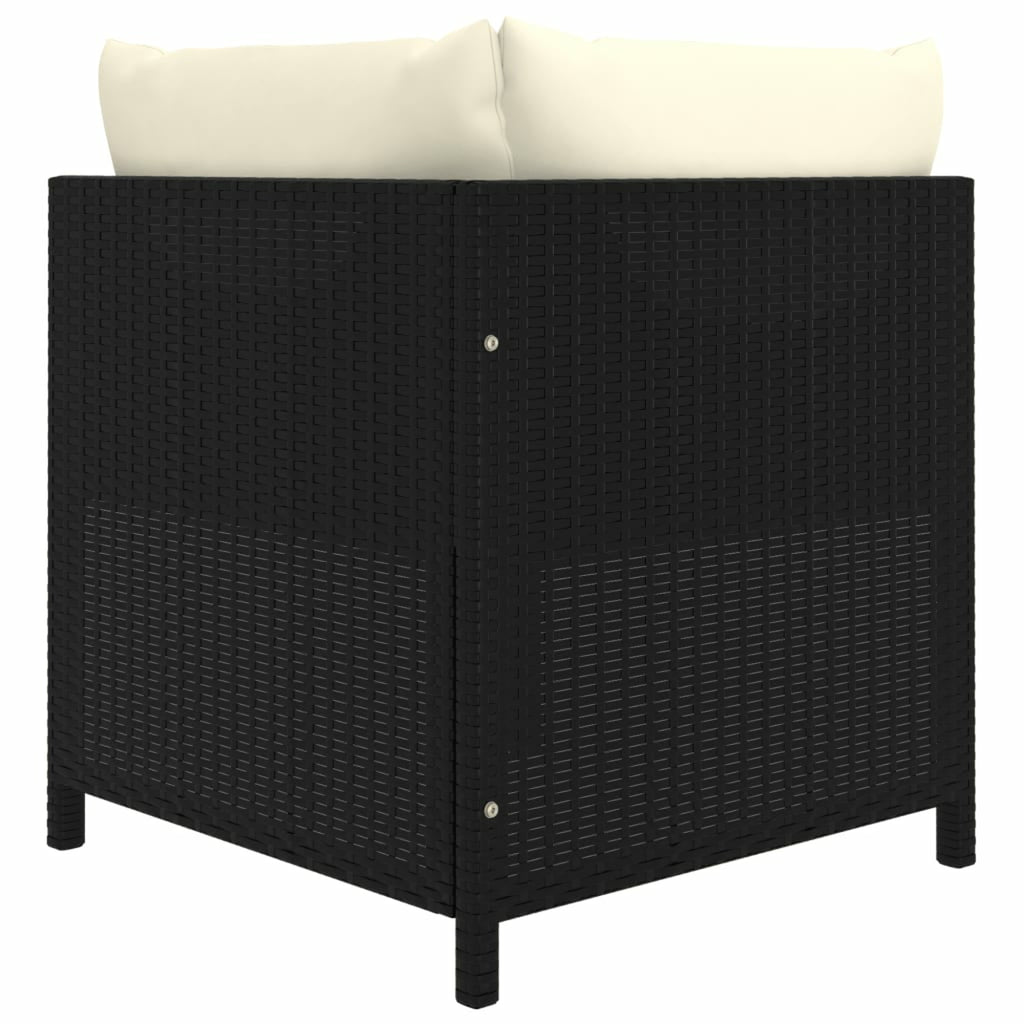 6 Piece Poly Rattan Garden Set with Cushions Black Y125156