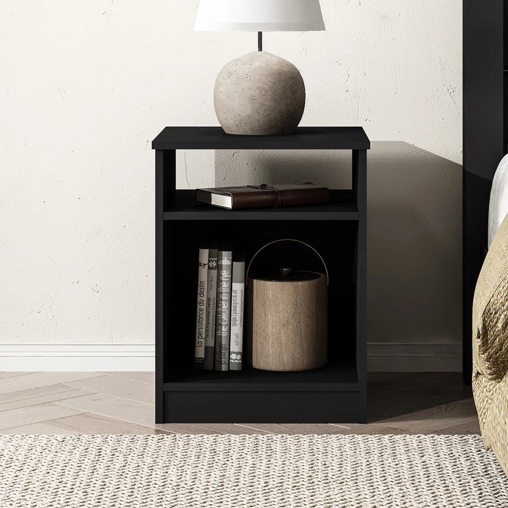 White Open Shelf Nightstand X3504