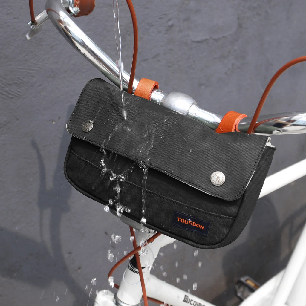 Waxed Canvas Waterproof Bicycle Handlebar Bag Q46886