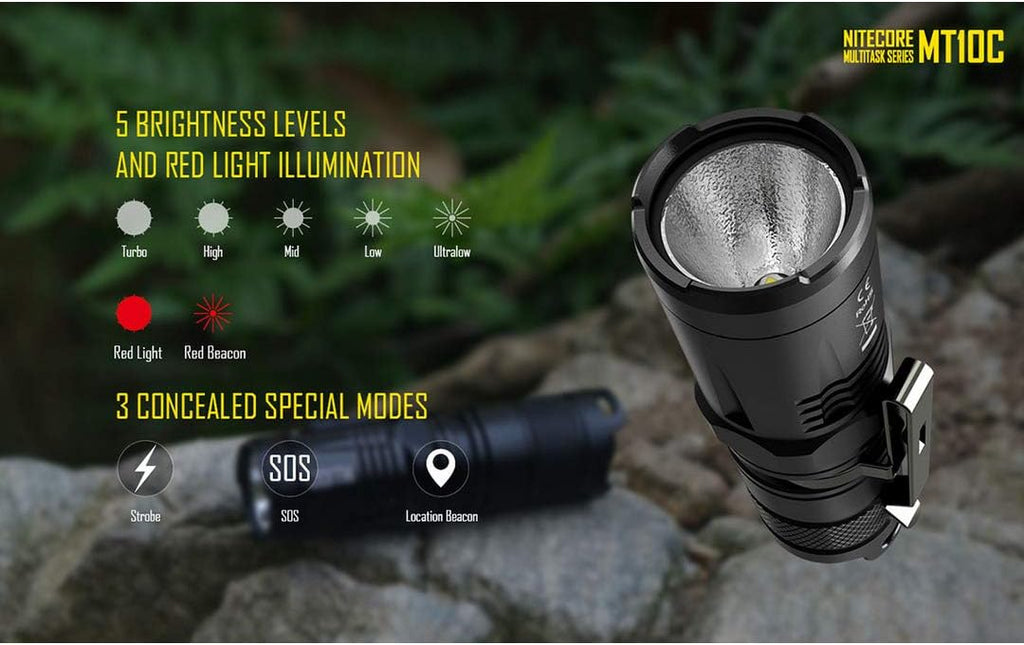 Tactical Flashlight with Red Light and Rechargeable Battery U26090