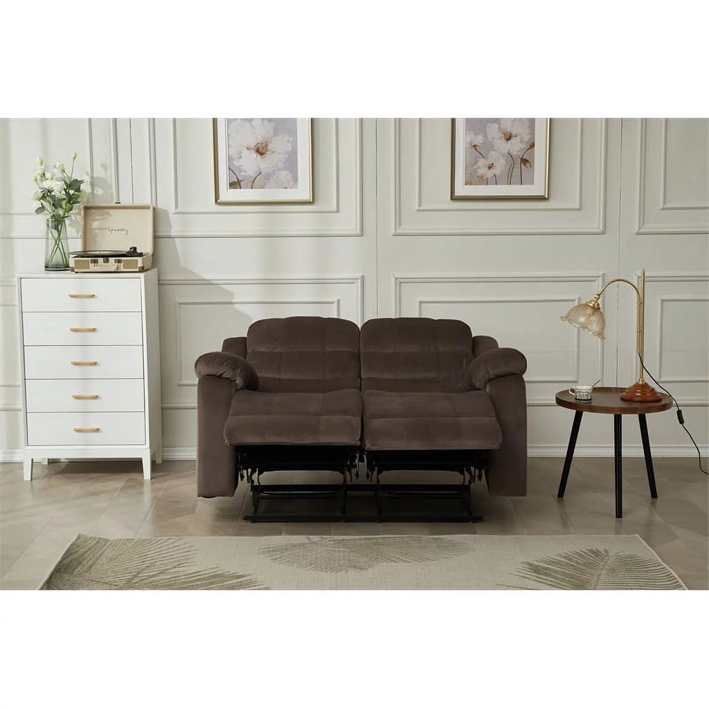 Brown Microfiber Loveseat Z580