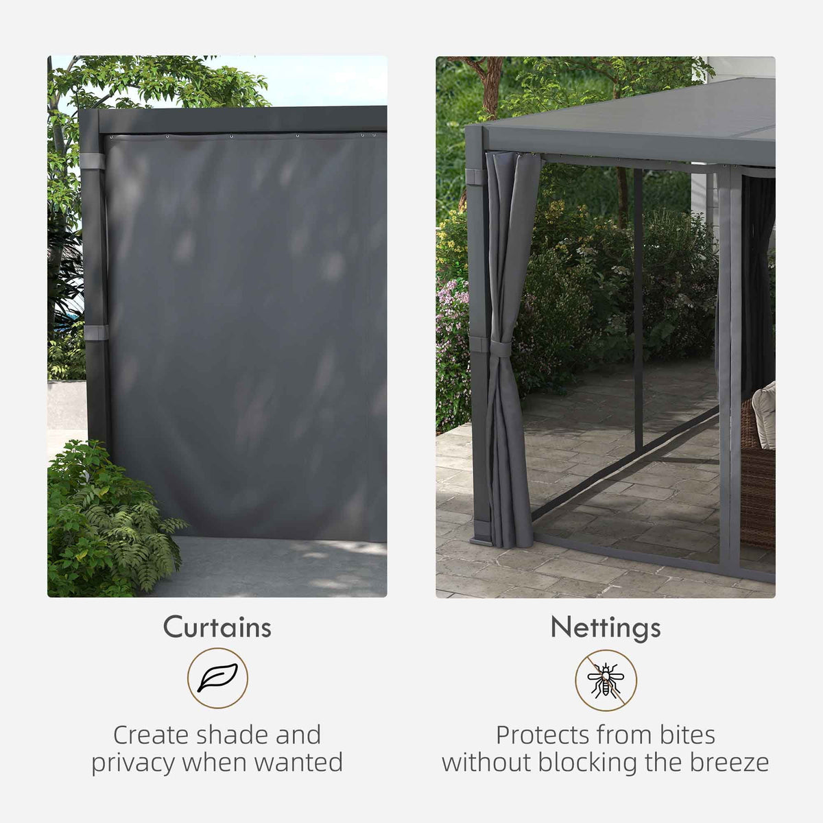 12'x19' Aluminum Pergola with Adjustable Louvered Roof J460
