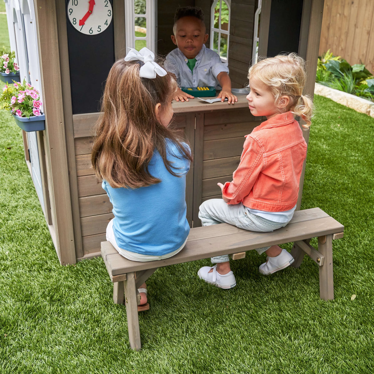 Wooden Outdoor Playhouse with Kitchen K825882