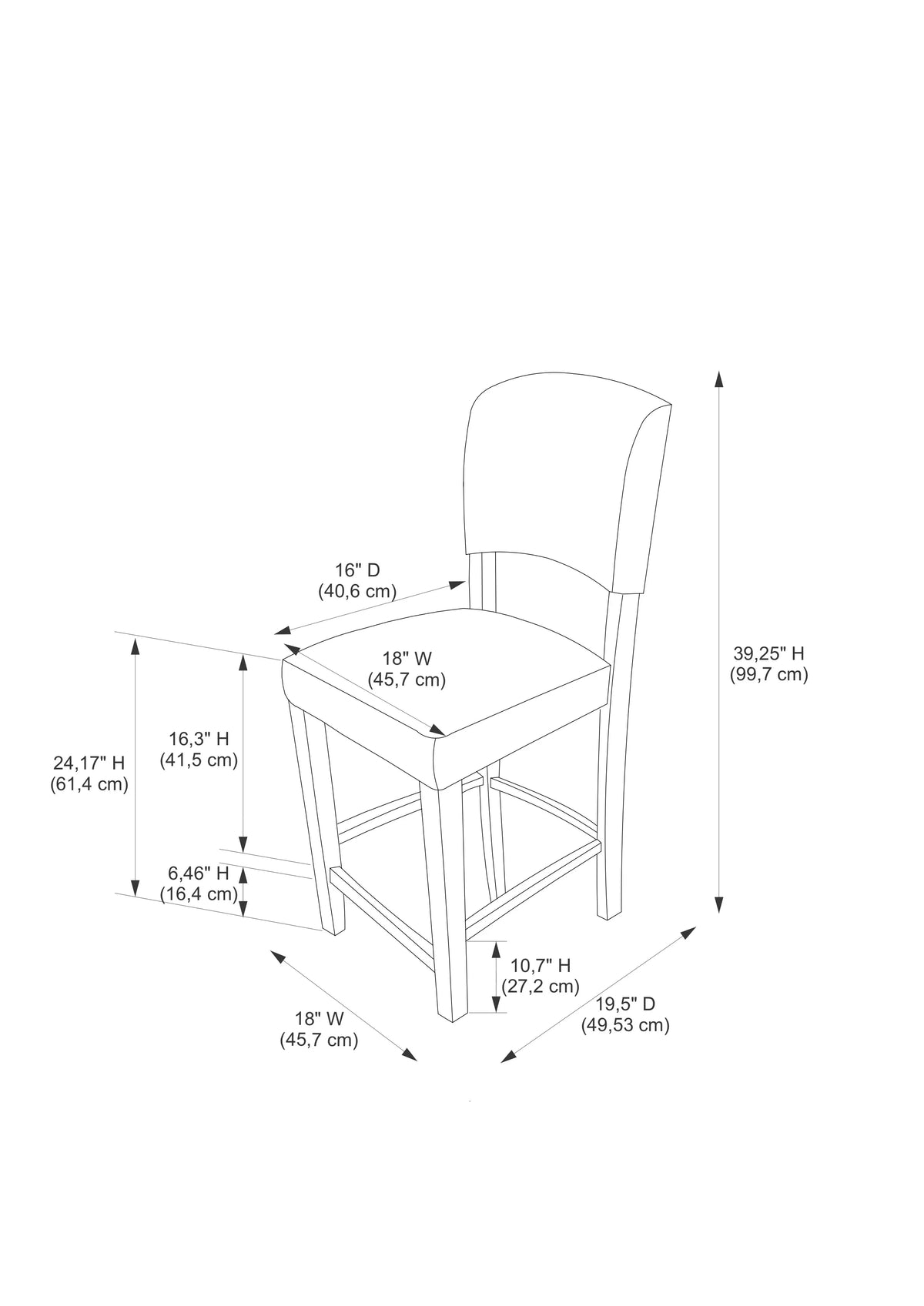 Espresso Wood Counter Stool U297135