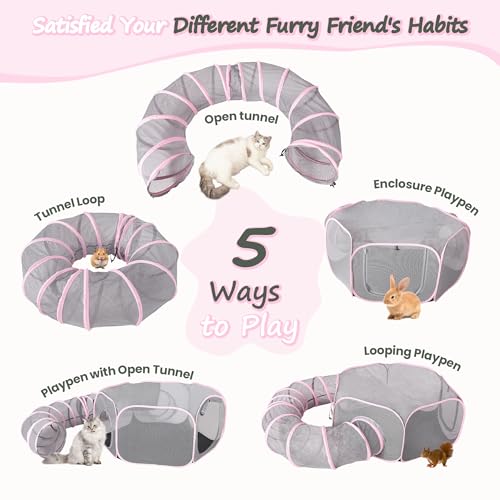 Pink Outdoor Cat Enclosure with Bag P348