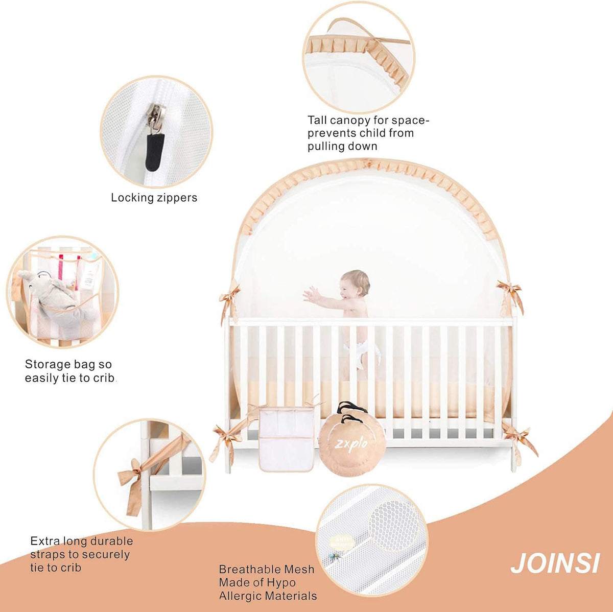 Baby Crib Pop up Tent Mesh Cover R94347