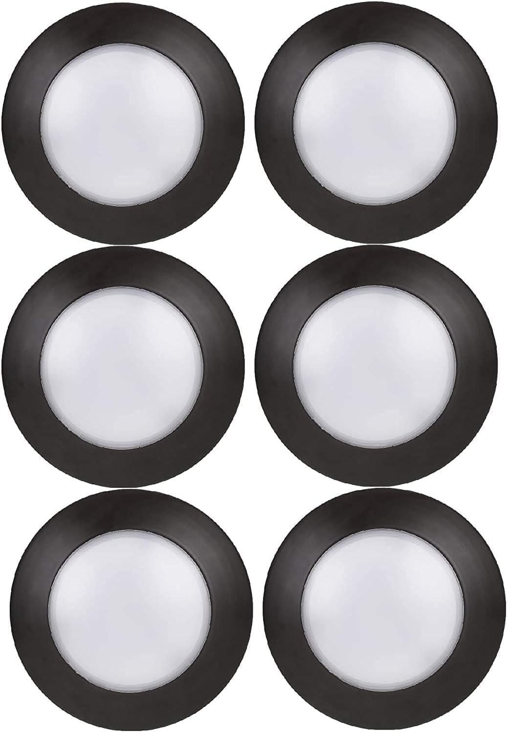 6 Pack Dimmable LED Disk Light, 10.5W, 2700K Warm White, Bronze Trim D553480