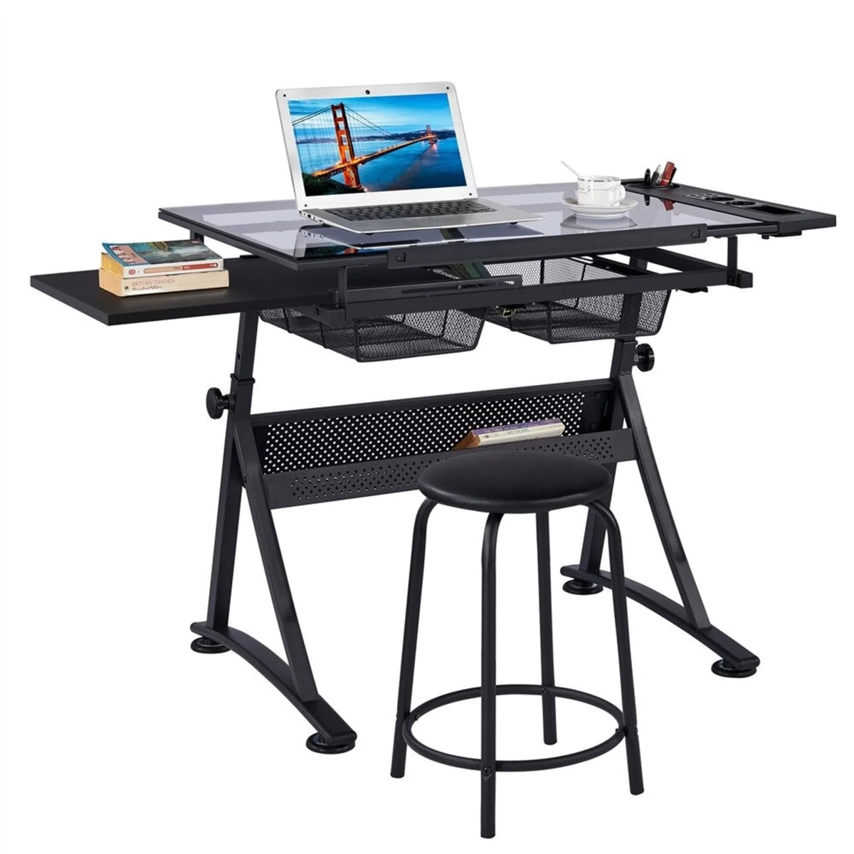 Height Adjustable Drawing Desk with Chair B58485