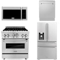30 Dual Fuel Range, Refrigerator, Microwave, Dishwasher in Stainless Steel A813