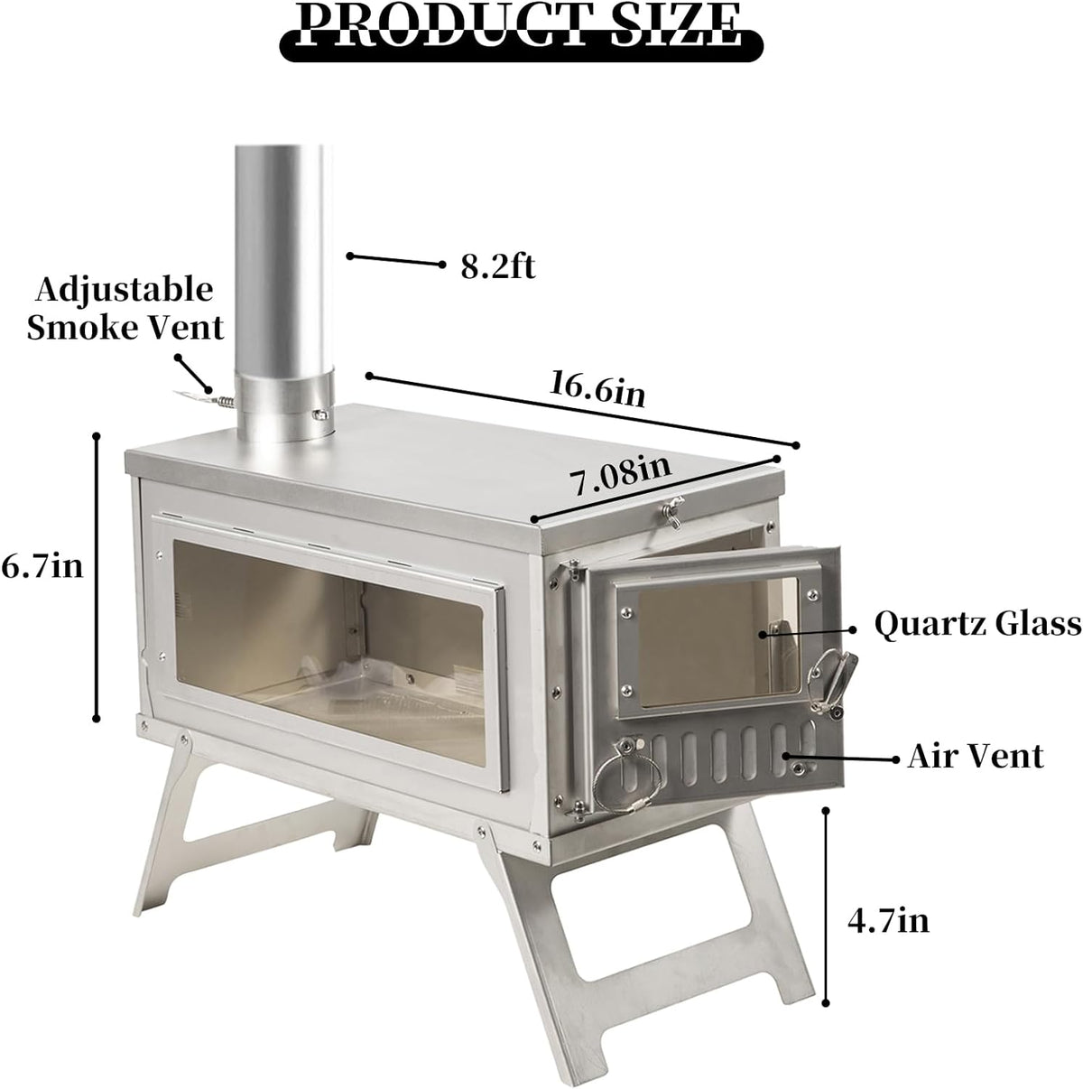 Stainless Steel Folding Wood Stove with Folding Pipe L860260