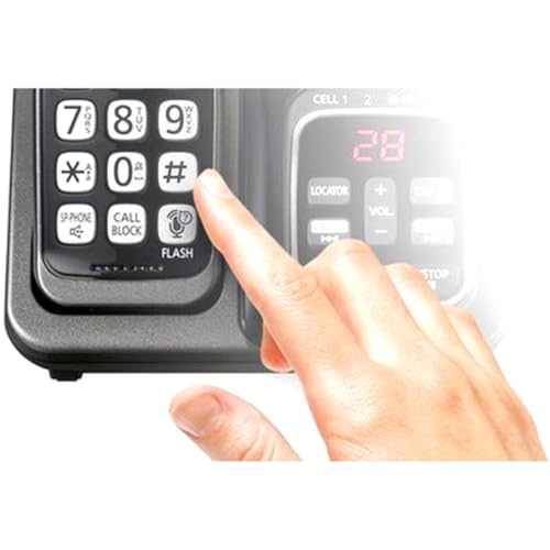 Metallic Black Cordless Phone System with 3 Handsets I965965
