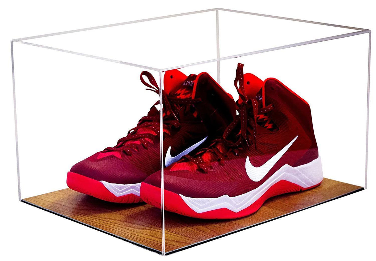 Clear Display Case with Simulated Wood Floor U264