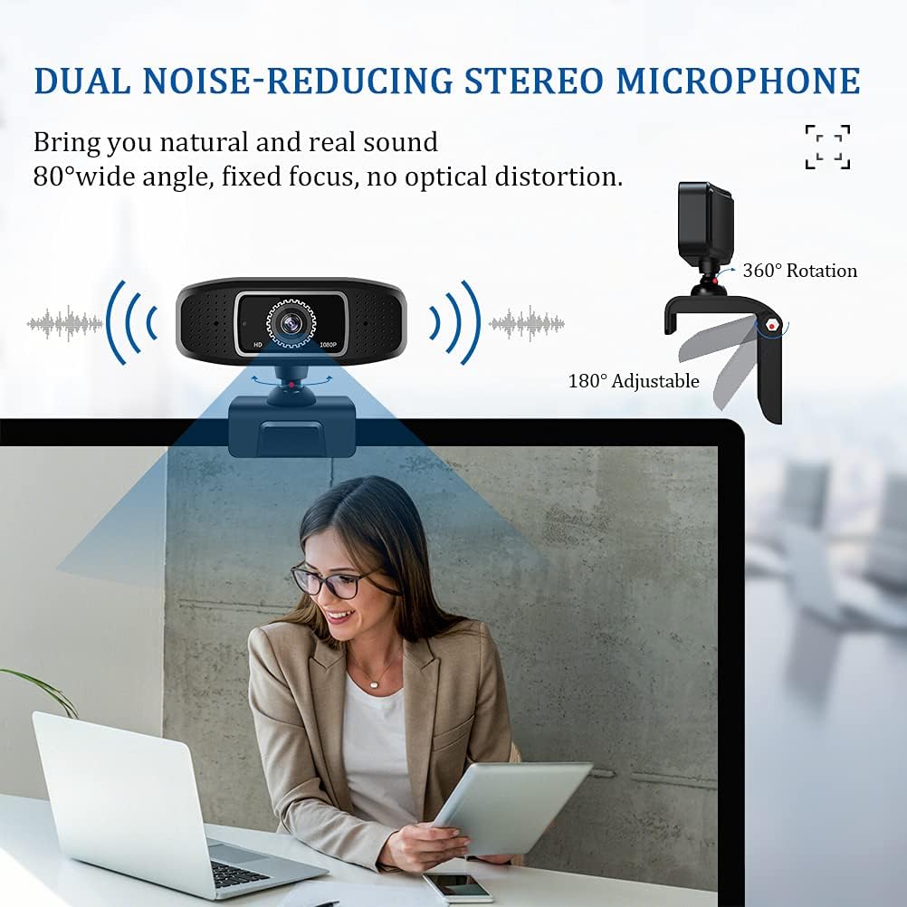 2 Pack 1080P Webcam with Built-in Microphone USB for PC Computer X112553