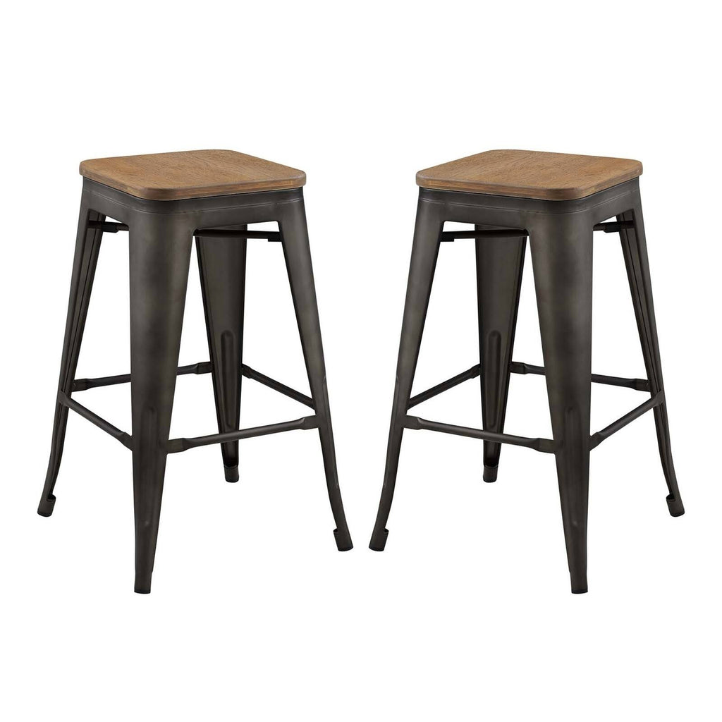 Brown Promenade Counter Stool Set of 2 Y405