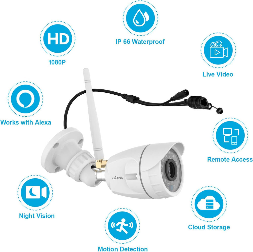 1080P Wireless WiFi Outdoor Security Camera 2 Pack I9483
