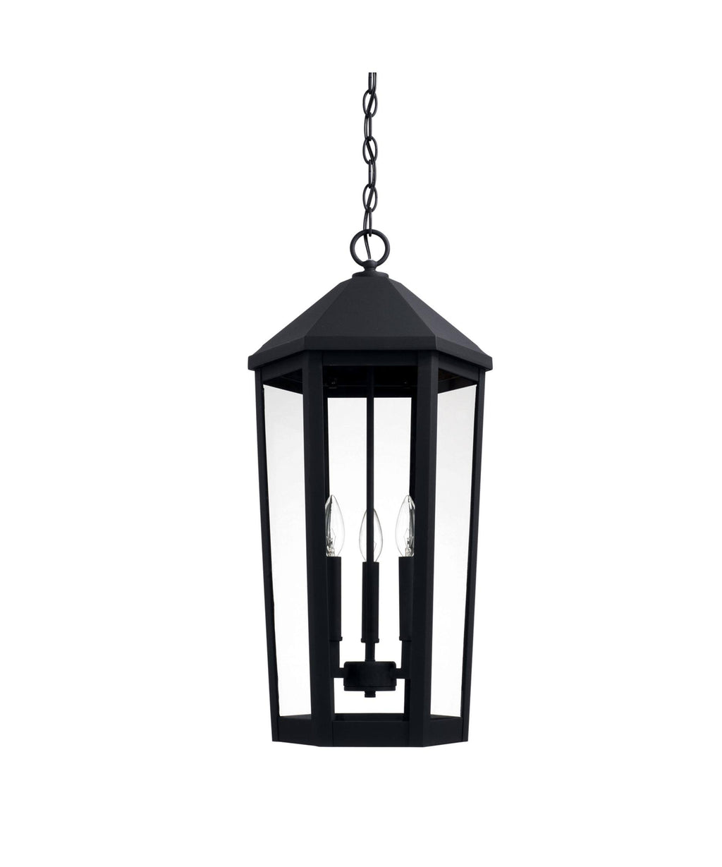 Black 3 Light Outdoor Hanging Lantern U19896