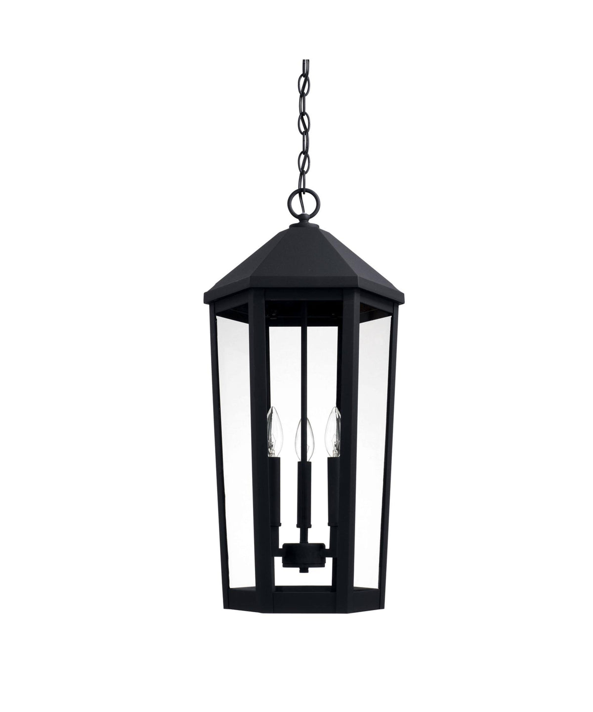 Black 3 Light Outdoor Hanging Lantern U19896