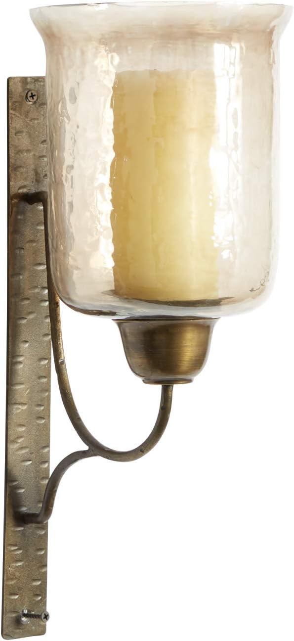 Metal Glass Candle Sconce C346
