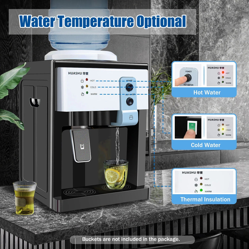 Top Loading Water Cooler Water Dispenser, 3 Temperature Settings, Black Z627