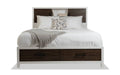 Twin White & Brown Bookcase Storage Bed F78307