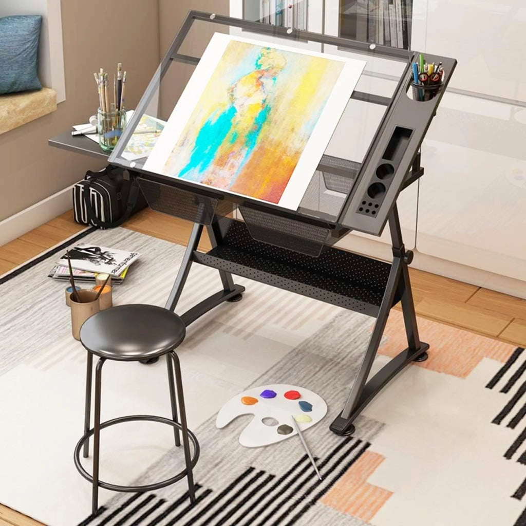 Height Adjustable Drawing Desk with Chair B58485