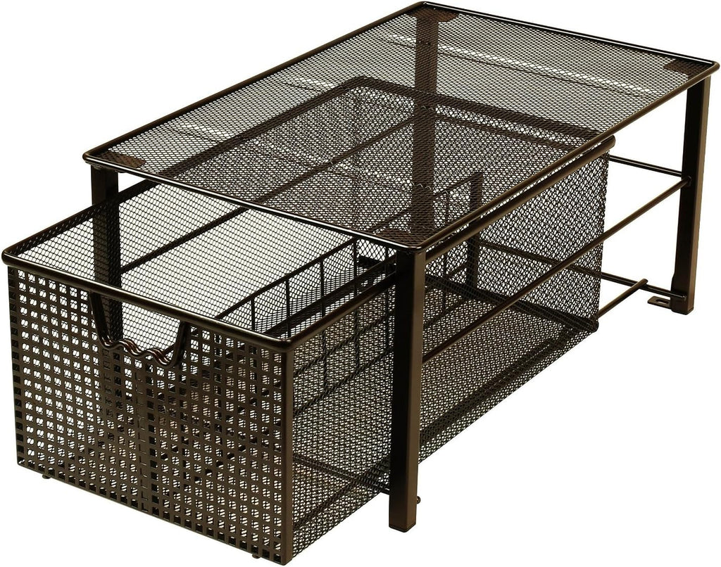 Bronze Mesh Cabinet Basket Organizer D42716