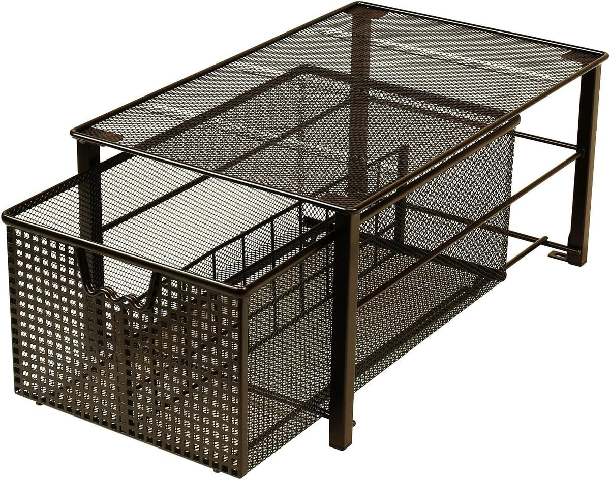 Bronze Mesh Cabinet Basket Organizer D42716