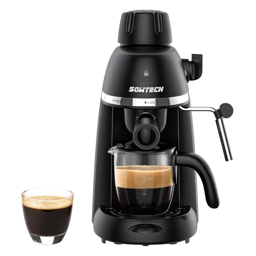 Black 3.5 Bar Espresso Cappuccino Machine with Milk Frother, 800W V83049