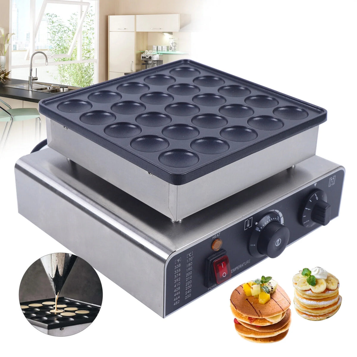 800W Commercial Nonstick Waffle Maker Q9945