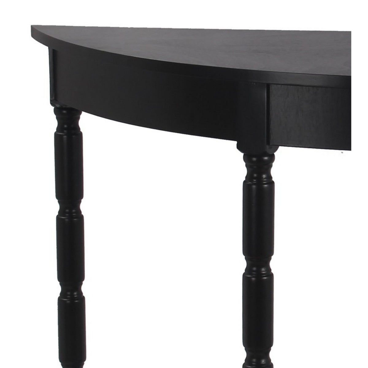Gray Wooden Console Table with Open Shelf and Turned Legs L18506