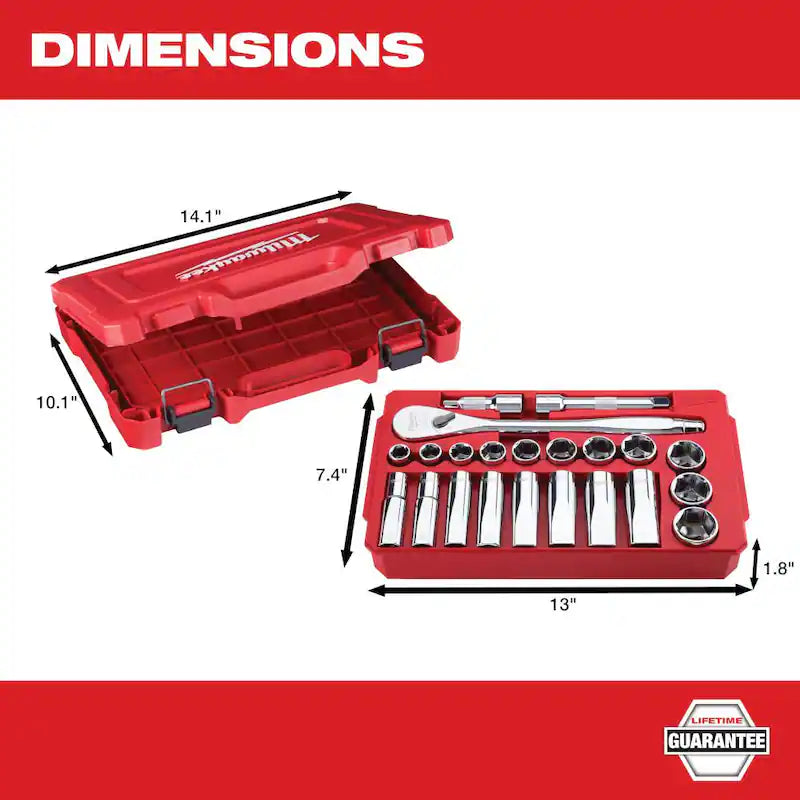 1/2 in. Drive SAE/Metric Ratchet and Socket Tool Set 50-Piece I615926