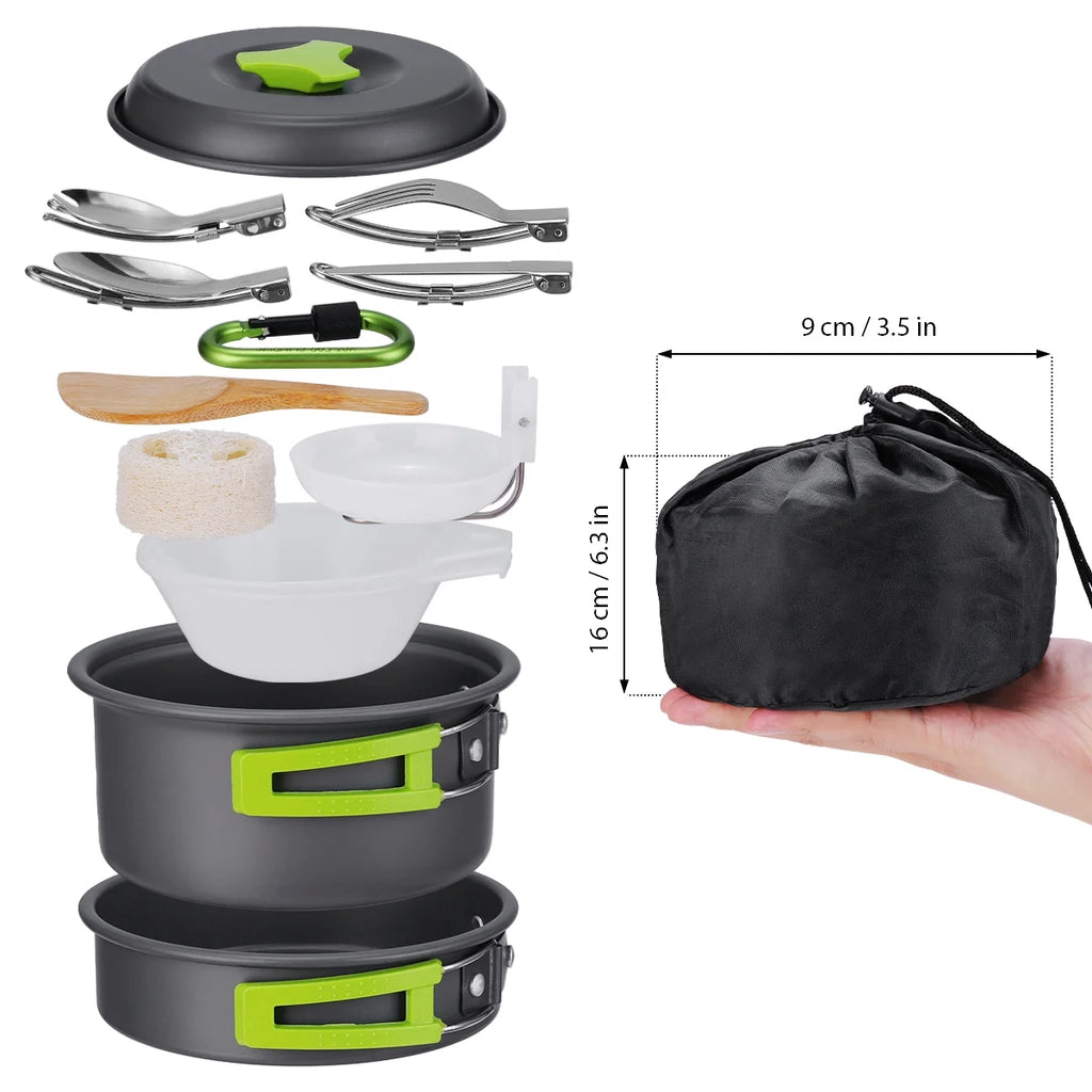 15 Pcs Non Stick Camping Cookware Set P153662