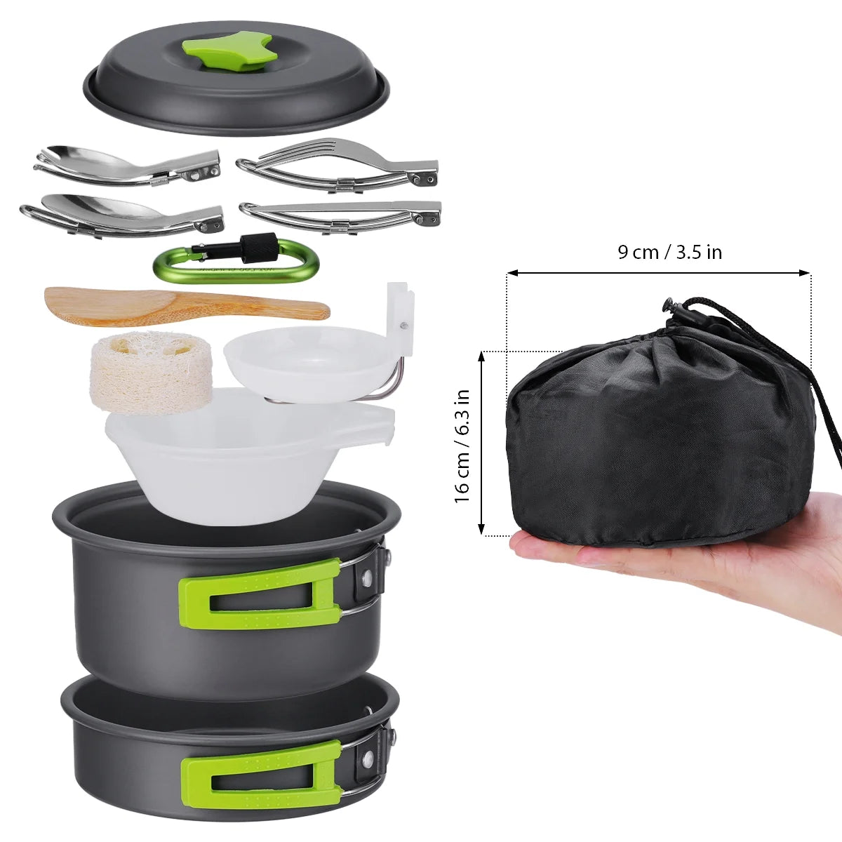 15 Pcs Non Stick Camping Cookware Set P153662
