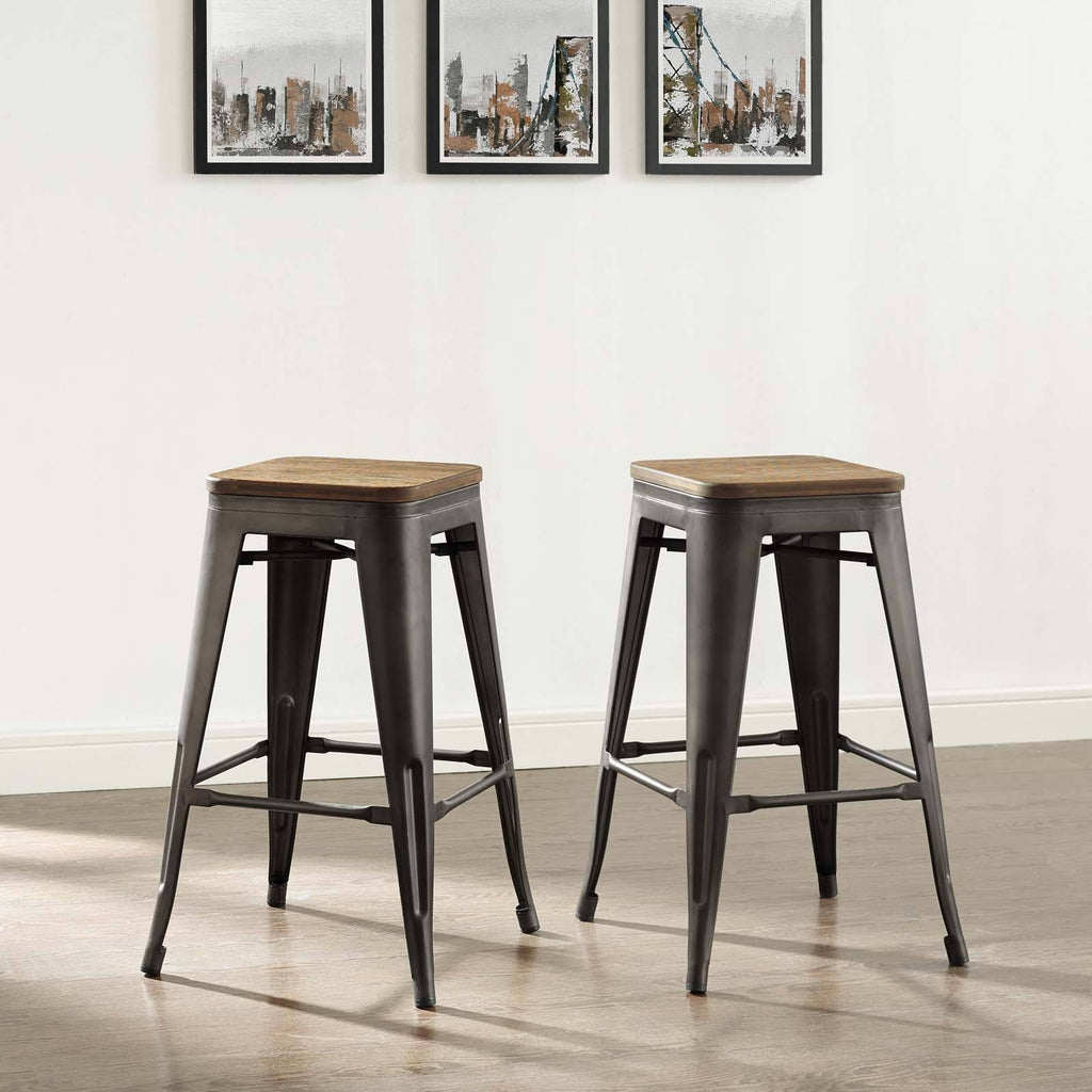 Brown Promenade Counter Stool Set of 2 Y405