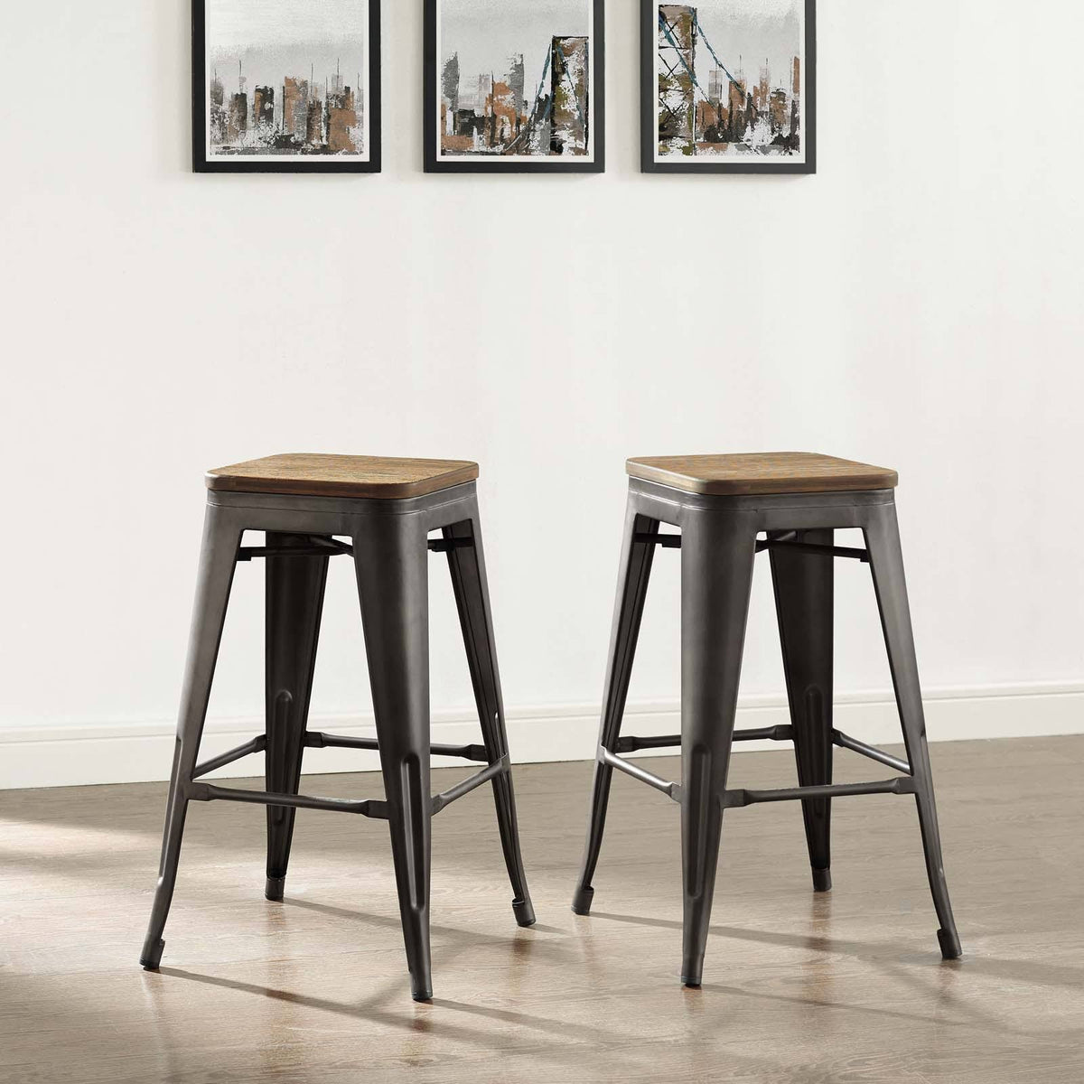 Brown Promenade Counter Stool Set of 2 Y405