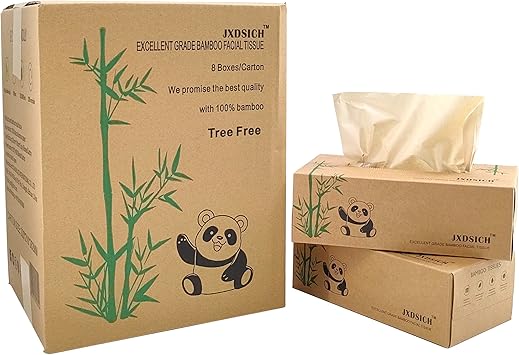 Bamboo Facial Tissues 3 Ply 8 Boxes 800 Tissues O355983