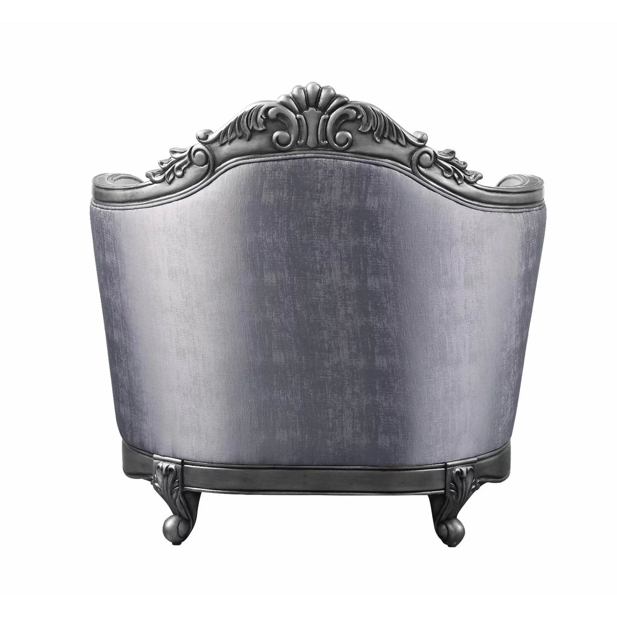Fabric Button Tufted Chair with 1 Pillow in Platinum Gray G302